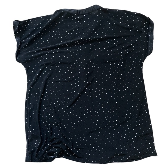 Polka dot black white short sleeve blouse - Picture 2 of 3